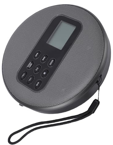 Cuifati Lettore CD Portatile con Doppi Altoparlanti Stereo, Lettore CD Compatto Ricaricabile per Auto, con Cavo da 3,5 Mm, Piccoli Lettori CD, Retroilluminato