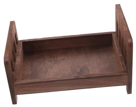 Housoutil Wooden Newborn Photography Props Bed Photo Prop Mini Size Sturdy Furniture for Newborn Photoshoot