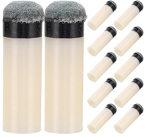TOYZFRIENDY 12 Punte da Biliardo Avvitabili 11 MM in Plastica Grigia Kit 12 Pezzi per Sostituzione Punte Stecca da Biliardo Accessori per Riparazione Stecche da Snooker per Casa e Club