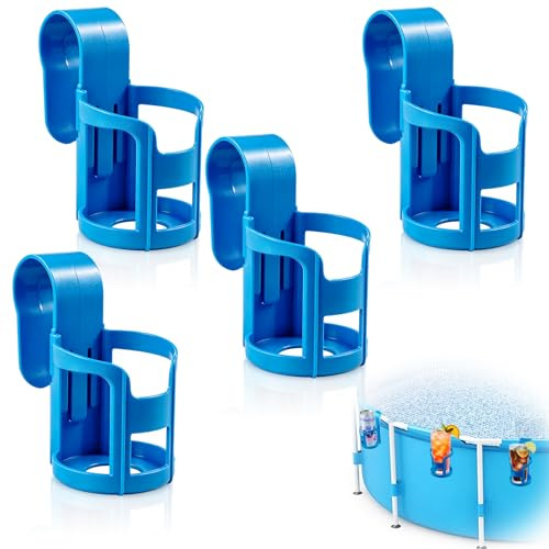 Exsink 4 Piezas Soportes para Bebidas de Piscina,Portavasos de Piscina | Portavasos Piscina Desmontable,Soporte para Bebidas Piscina