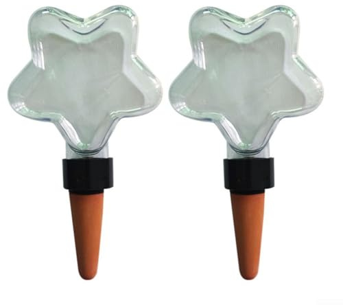 Estacas de riego automático para plantas, sistema automático de riego por goteo, globos de riego de plantas en forma de estrella, dispositivos de plástico para el cuidado de plantas de vacaciones para