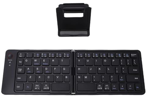 Asixxsix Clavier Bluetooth Pliable, Clavier Portable sans Fil Ultra Fin avec pavé Tactile et Verrouillage Magnétique, Compatible avec iOS, Tablette, Téléphone, Ordinateur Portable