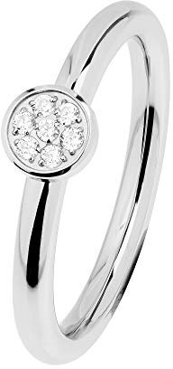 Ernstes Design Evia RIng R456WH Edelstahl Zirkonia Vorsteckring