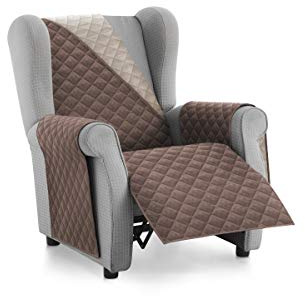 Textilhome Sofa Überzug MALU, Sofabezug 1-Sitzer (55 cm), Couch Überzug Gepolstert & Wende, Sofaschoner SofaÜberwurf Schutzdecke, Universell, Haustierfreundlich, Farbe Braun