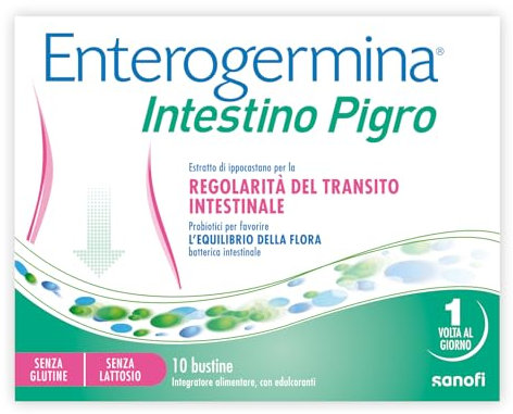 Enterogermina Intestino Pigro, Fermenti Lattici Probiotici, Prebiotici per Adulti - Integratori a base di Probiotici ed Estratti Vegetali per Stitichezza (10 Bustine Gusto Frutti di Bosco)