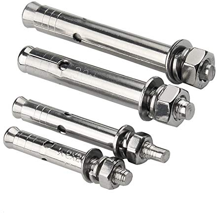 YINSONG 1 Stück M14 Ankerschrauben Edelstahl - 304 Edelstahl Sechskantmuttern Hülse Anker Expansionsschraube, Silber ， M14 * 150 mm