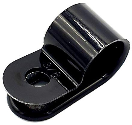 100 x 8mm Plastic Electrical Cable Pipe P-Clips Nylon Black Clamps