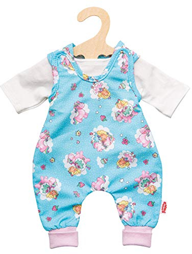 Heless 2085 - Bekleidungs-Set für Puppen im Einhorn Emil und Fee Emma Design, 2 teilig mit Strampler mit T-Shirt, Größe 35 - 45 cm