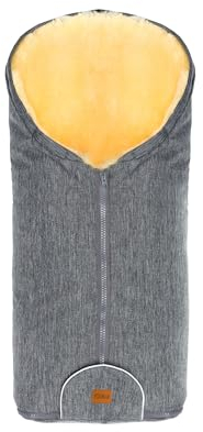 Fillikid Baby Fußsack Pamir & Windel Blaubär | Winterfußsack für Kinder | Lammfellfußsack für Babyschale, Kinderwagen & Buggy | warmer Fußsack mit echtem Lammfell | ab Geburt