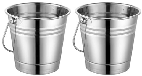 BESPORTBLE Metall Champagner Eimer 2Pcs Eimer 2L Champagner Wein Flasche Kühler mit Griff Partei Wein Flasche Chiller Edelstahl Getr?nke Einfrieren Container Eimer