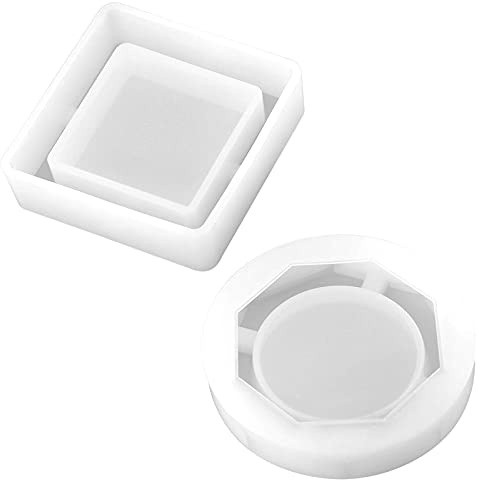 2 posacenere in resina, quadrato e diamante, in gel di silice, stampo in resina, per fai da te, artigianato, colore: bianco
