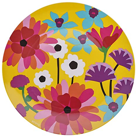 French Bull 15 Round Platter - Melamine Platters and Serving Ware - Plate, Dish, Serving, Collection - Garden Floral