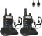 2 Stück 5R Walkie Talkie Dual Band VHF/UHF 144-146/430-440MHz Langstrecken Funkgerät für Erwachsene mit 128 Kanälen, LED Licht, USB Ladegerät