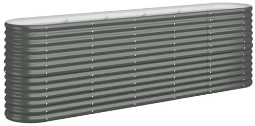vidaXL Hochbeet Verzinkter Stahl 224x40x68 cm Anthrazit