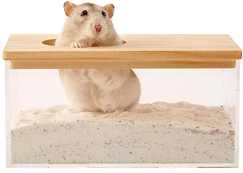 Disnace Criceto Bagno Trasparente, Bagno di Sabbia per Criceti, Contenitore per Bagno di Sabbia per Criceti, Contenitore per Animali Domestici, Bagno per Toilette per Criceti, Gerbilli