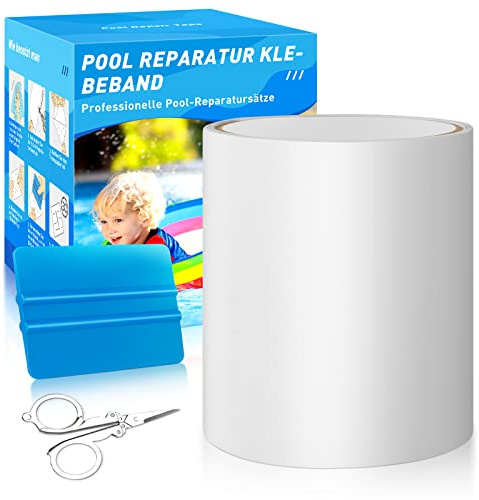 Viosmut Pool Reparaturset, Pool Flickzeug Selbstklebend Wasserdichtes, 10 cm x 150 cm Reparatur Klebeband Pool Flicken für Wasserbett, Pool, Poolfolie, Planschbecken