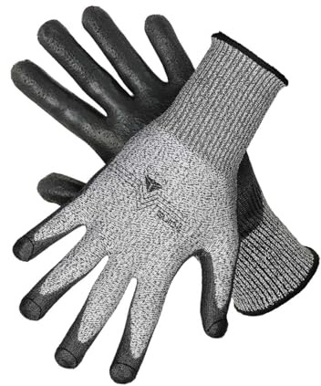 MOG Masters of Gloves Guide CPN 6225 extrem schnittfeste Stichschutz-Handschuhe Schnittschutz-Level F aus Metall-Mesh, PU beschichtet; für Gartenarbeit, Handwerk, Einsatzkräfte, Sicherheit