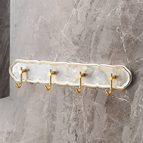 Wandgarderobe Leichter Luxus-Garderobenhaken, Badezimmer-Handtuchhalter aus starker Viskose, Kleiderbügel hinter der Tür, an der Wand montierter Aufbewahrungshaken Kleiderhakenschiene (Farbe: Golden