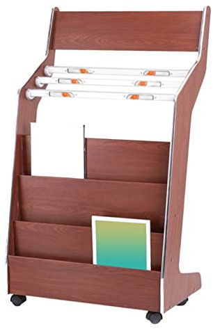 GLigeT Prospektständer Zeitungsständer aus Holz, Zeitungsständer, Bücherregal, Lagerregal, Präsentationsständer, Büroregal, Boden, Bürobedarf, 62,5 x 33 x 105 cm zeitschriftenständer