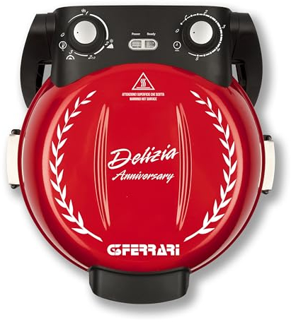 G3 Ferrari G10177 Forno Pizza Delizia Anniversary, 400°C, Edizione Limitata, Calotta INOX, palette alluminio, ricettario inclusi. Cuoce in 4 minuti, 3 anni garanzia Italia [Amazon Exclusive]