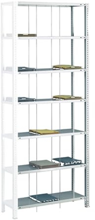 qpool24 Anbauregal, Schraub-Fädelstäberegal BASIC70, 1800 x 900 x 350 mm (HxBxT), 5 Fachböden, verzinkt