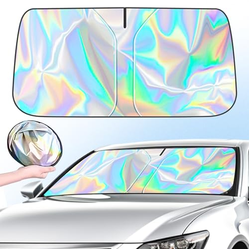 Parasole Auto 145 * 80 cm Pieghevole Ombrello Interno Parabrezza Anteriore Contro i Raggi UV per La Maggior Parte dei Veicoli (L)