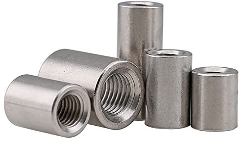 5PC lange runde Verbindungsmutter 304 Edelstahl Anschlussbuchse M3 M4 M5 M6 M10 M12 M14 M16 (Color : 5pcs, Size : M3 x 6 x 5mm)