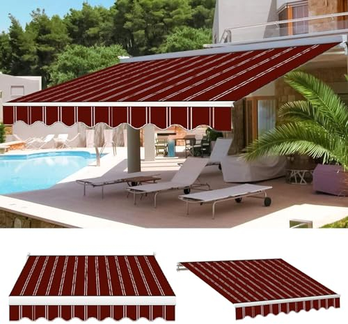Tela para Toldos Exterior por Metros,Toldo De Repuesto De Jardín,Lona De Toldos,Tela Impermeable para Toldo De Lona,Tela De Repuesto para Toldo,para Ventanas, Balcón, Patio (Size : 8x16ft(2.4x4.8m))