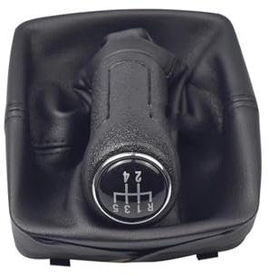 EIMMLSX Auto Schaltknauf Für VW Für Polo 9N 9N2 2002-2009 5 Gang Auto Schaltknauf Abdeckung Auto Manuelle Übertragung Shifter Hebel Abdeckung Schalthebel Stick(5 Speed Black)
