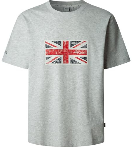 Pepe Jeans Camiseta Union para Hombre, Gris (Gris Claro), L, Gris (Gris Claro), L