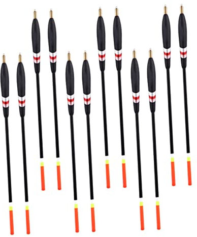 POPETPOP Set of 12 Wooden Fishing Floats Large Buoyancy Thick Tail Long-Range Fishing Easily Recognisable Sturdy Practical Floats for Sea