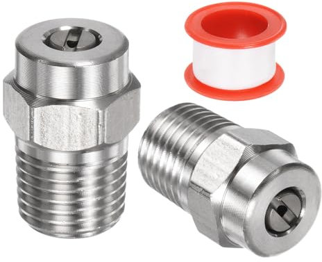 M METERXITY 2Paquets Embouts de Nettoyage de Surface - 25 Degrés 1/4 Mâle NPT Buses de Nettoyeur Haute Pression, Remplacement de Buse de Nettoyeur, en Acier Inoxydable(Orifice de 1,514 mm)