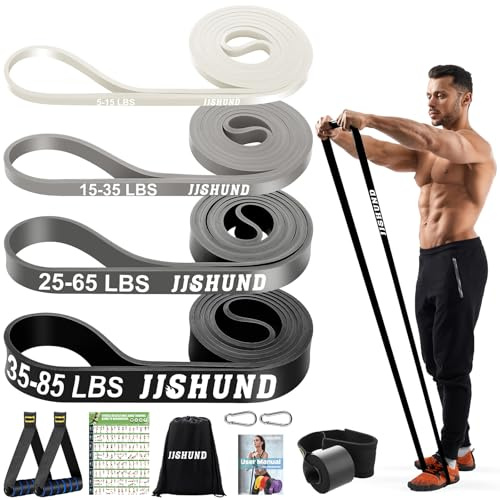 Resistance Bands 4-Pack Pull Up Assistance Bands - Men & Women Exercise Bands for Workout, Muscle & Body Strength Training