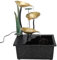 Zimmerbrunnen, Tischbrunnen, 3 Etagen, Kleiner Lotus-Wasserfall, USB-betrieben, mit Steinen, LED-Licht für Büro, Wohnzimmer, Innenräume