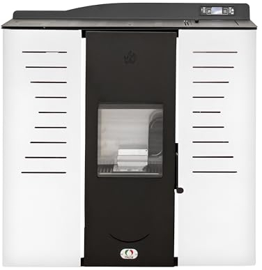 STUFE A PELLET ITALIA Italia 22 KW WiFi | Hydro-Pelletöfen für Heizung und Warmwasser Effizienz 90% Heizt 140m² Slim-Design Autonomie 16 Std WiFi-Steuerung Programmierbar 5 Kräfte 24M Garantie Weiß