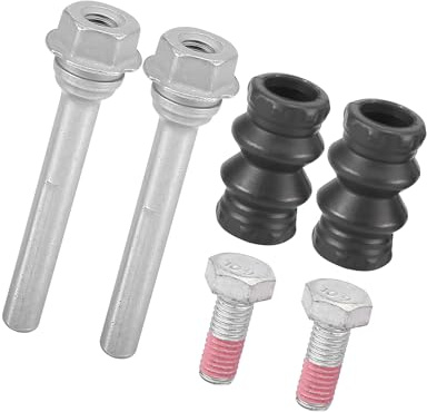 Hihaha 1 Set Car Rear Brake Caliper Slider Pin Metal Silver Tone Black Durable Material