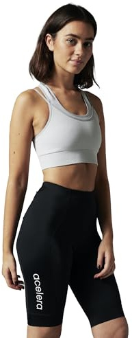 Acelera Radlerhose Damen kurz - Fahrradhose gepolstert [über 6h Fahrzeit], Radhose Damen mit fortschrittliche Dämpfung - Minimale Reibung (DE/NL/SE/PL, Alphanumerisch, 3XL, Regular, Regular, Schwarz)