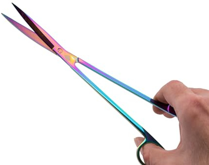 NatureHolic Scaping Scissors Curved Color | 25 cm Aquascaping Schere | Gebogene Spitze | Pflanzenschere für Aquarium Pflanzen | Rostfreier Edelstahl | Präziser Rückschnitt