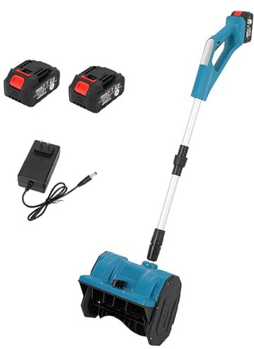 Spazzaneve Elettrico, Spazzaneve Flessibile con Distanza Di Lancio Di 26 Piedi, Soffiatore Di Neve Compatto e Leggero per Il Patio, Il Terrazzo, Il Vialetto(Two Batteries)