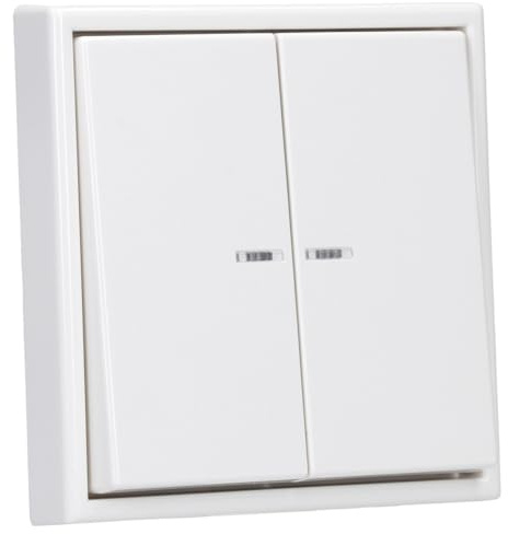JUNG HOME Smarter Serientaster Komplettset BTLSCD1002 Serie LS Alpinweiß - Batterieversorgter Bluetooth Taster
