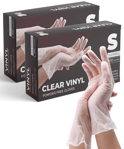 eatasty Vinyl-Mehrzweckhandschuhe, transparent, puderfrei, Einweg, 200 Stück