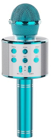 voijump Microphone sans Fil Karaoké,Microphone Bluetooth pour Enfants,Machine karaoké chantante, Cadeau d'anniversaire et de Vacances pour Les Amis garçons et Filles