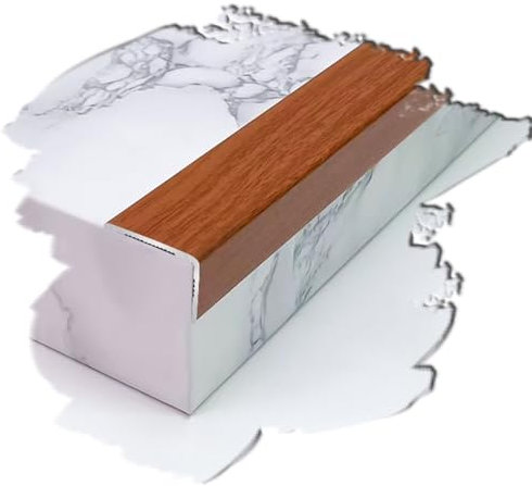 SMELEDFCFK Profilo Angolare Profilo per Bordi Scale A Forma di L Paraspigolo 90cm 120cm, Profilo per Scale in Alluminio Venatura del Legno(Teak Color,L 90CM/36/3ft)
