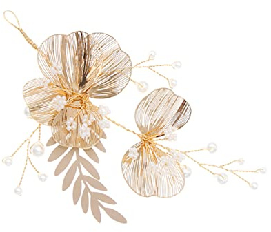 Ipetboom Cabeza De Flor Dorada Accesorios Cabello Tocado Floral De Aleación Diadema De Perlas Para Boda Adorno Cabeza Sevillana