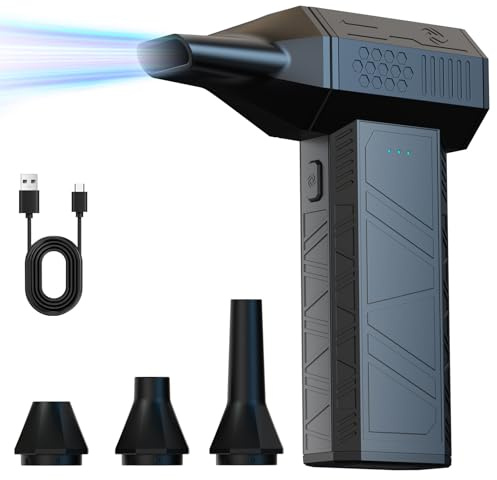 Hifound X3 Mini Electric Air Duster – 180.000 U/min, kabellos, hohe Geschwindigkeit, 5000 mAh Blower/Blower/Blatt, Turbo Car Jet Air Blower mit 3 Geschwindigkeitsstufen für die Tastatur