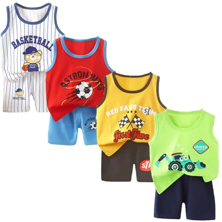 XM-Amigo Set med 8 set bomullsshorts babylinne, 3 månader till 7 år, Pojke E03, 5-7 ans