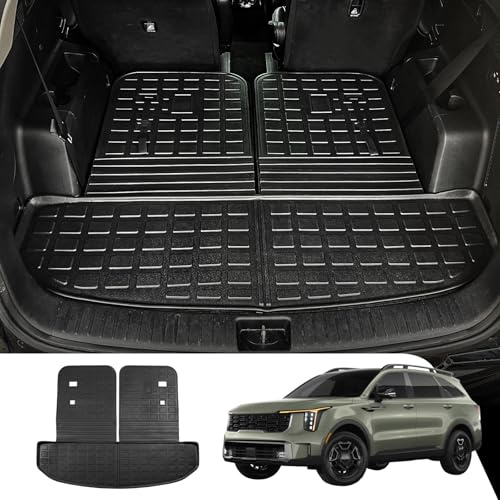 Tecbaba Cargo Liner Compatible with 2021-2026 Kia Sorento Trunk Mat Cargo Mat TPE Back Seat Cover Protector 2025 Sorento Accessories