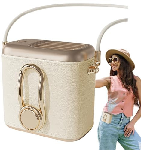 Ventilatore da cintura – Ventilatore personale a mano portatile – Ventilatore ricaricabile a 3 velocità con gancio a borsa e cinghia da polso, gadget rinfrescante per ufficio, collo da viaggio