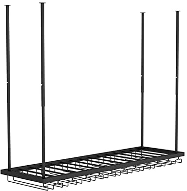 RCSTYNUK Portabicchieri da soffitto per riporre Bicchieri da Vino, portabicchieri da Appendere, portabicchieri da Cucina, Altezza e Larghezza Regolabili