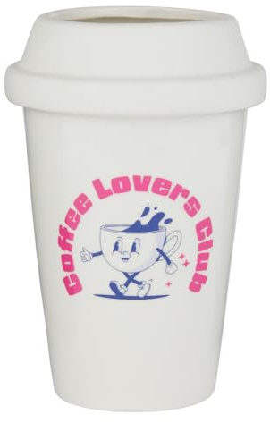 BUTLERS Blumenvase ø 14 cm H 20 cm Steingut Dekovase - Coffee Lover -
